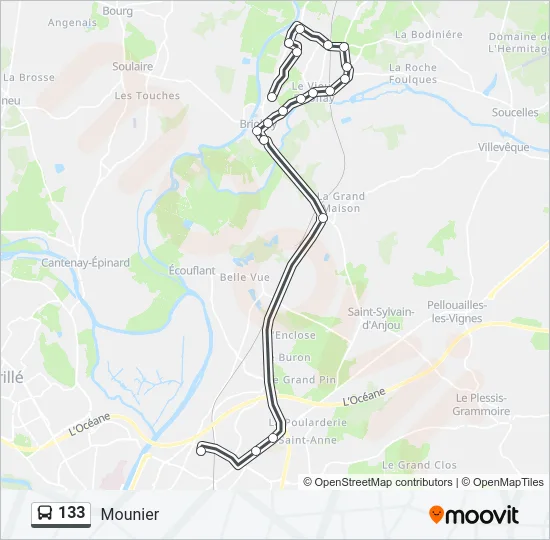 133 Bus Line Map