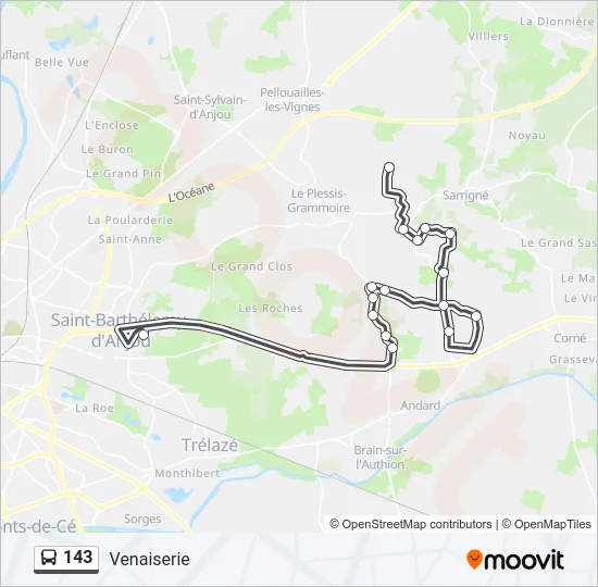 143 Bus Line Map