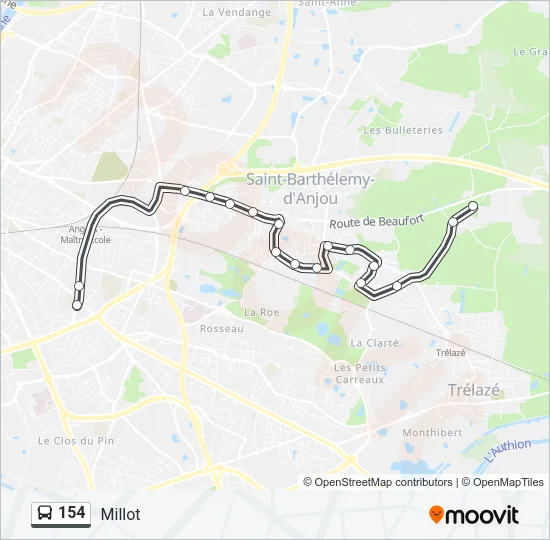154 Bus Line Map