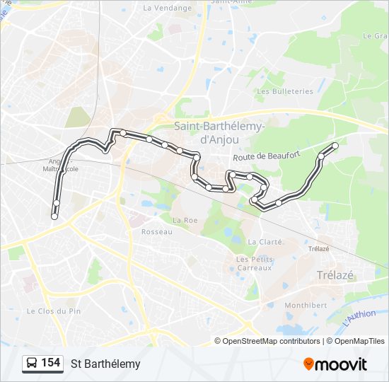 154 bus Line Map