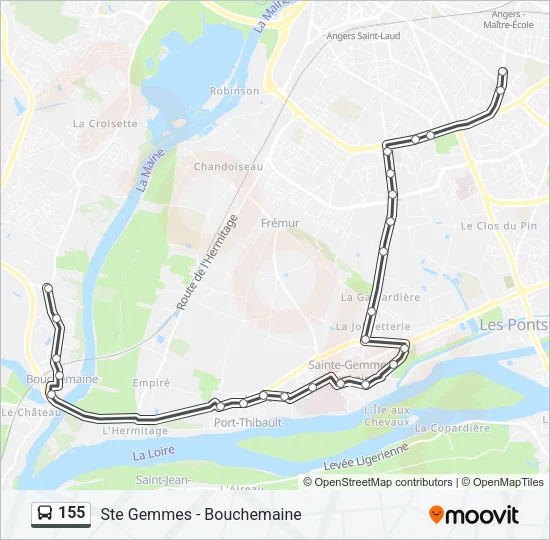 155 Bus Line Map
