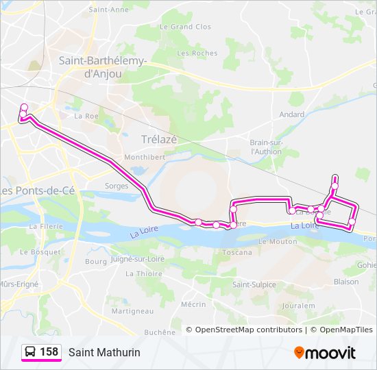 158 bus Line Map