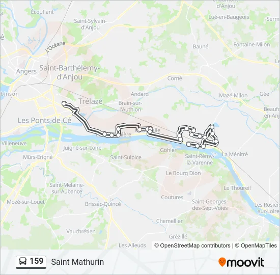 Plan de la ligne 159 de bus