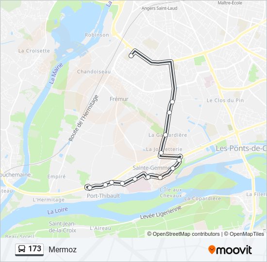 173 bus Line Map