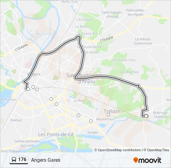 Plan de la ligne 176 de bus