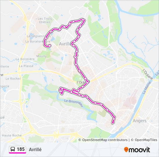 Mapa de 185 de autobús