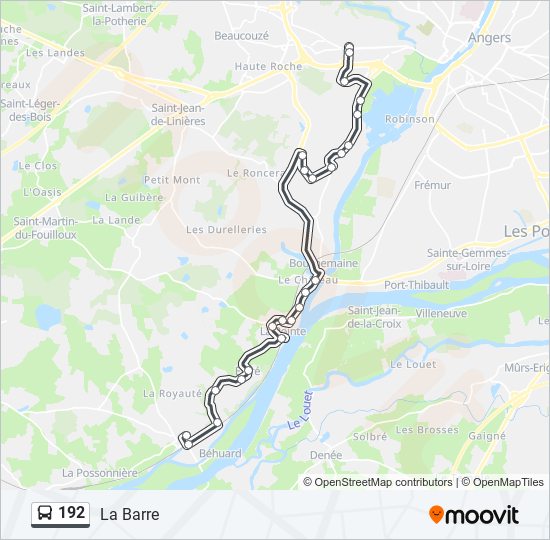 192 bus Line Map