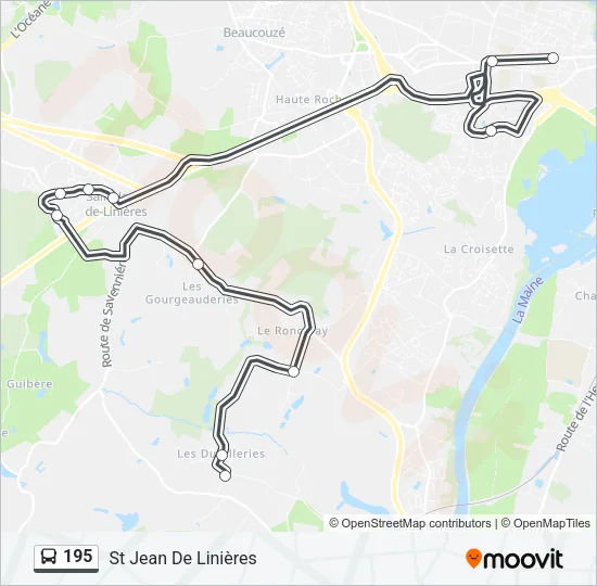 195 Bus Line Map