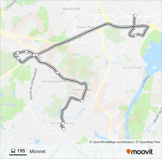 195 Bus Line Map