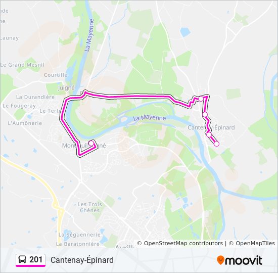 201 bus Line Map