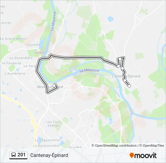 201 Bus Line Map