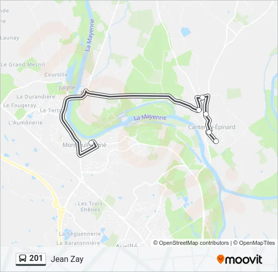 201 Bus Line Map