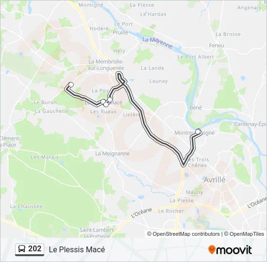 202 Bus Line Map