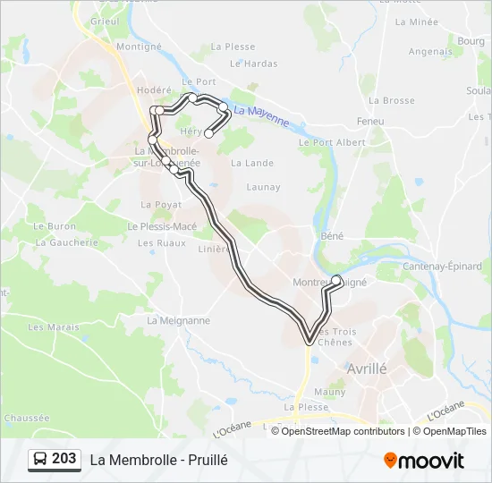 203 Bus Line Map