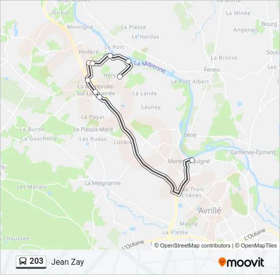 203 Bus Line Map