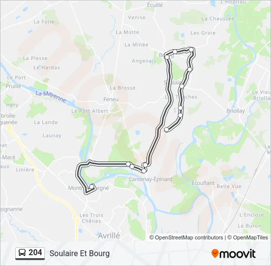 204 Bus Line Map