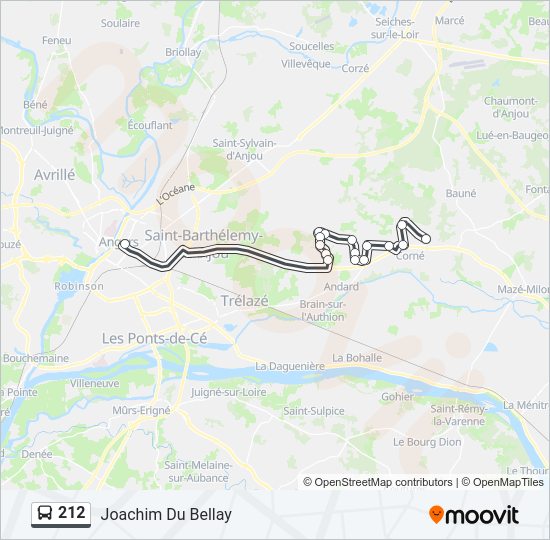 Plan de la ligne 212 de bus