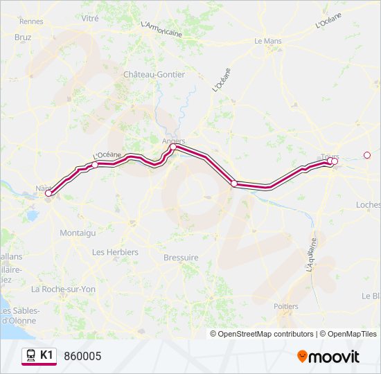 K1 Train Line Map