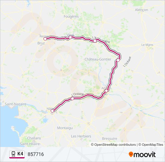 K4 Train Line Map