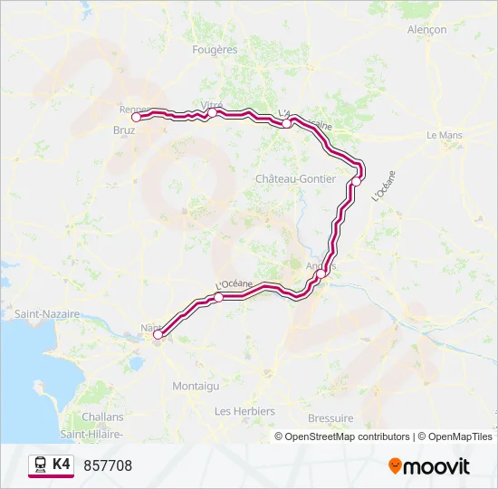 K4 Train Line Map