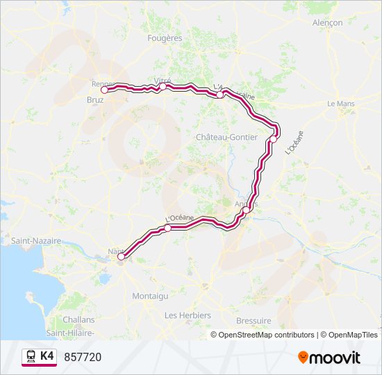 K4 Train Line Map