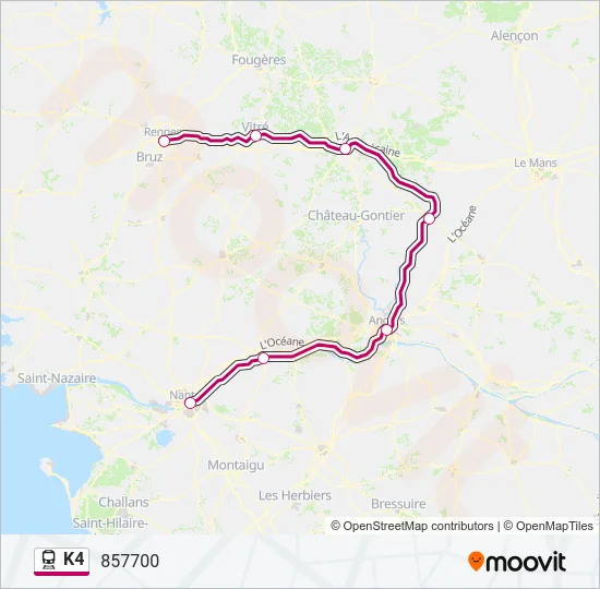 K4 Train Line Map
