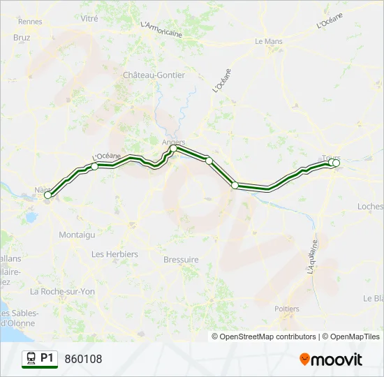P1 Train Line Map