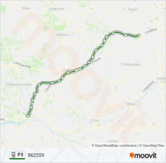 P3 Train Line Map