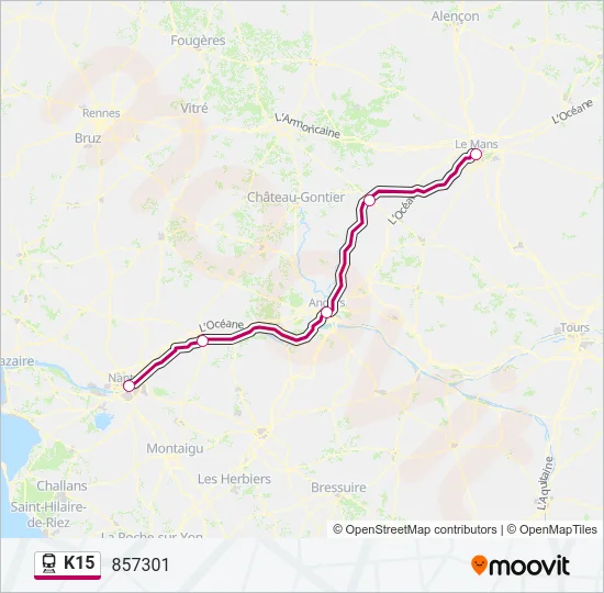 K15 Train Line Map