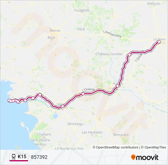 K15 Train Line Map