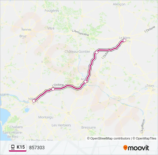 K15 Train Line Map