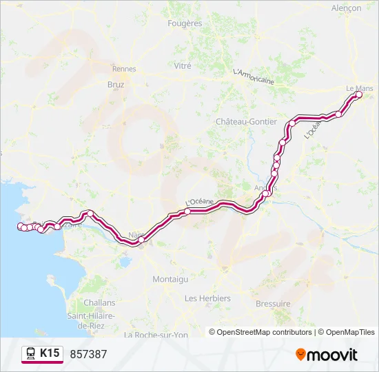 K15 Train Line Map