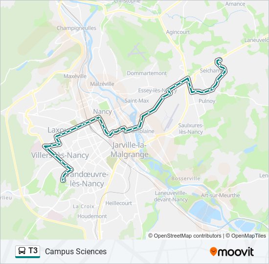 T3 bus Line Map