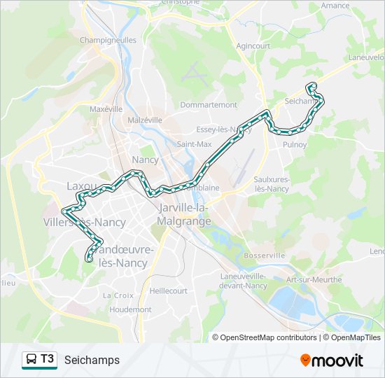 T3 bus Line Map