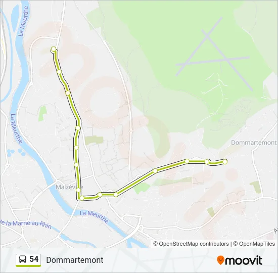54 Bus Line Map