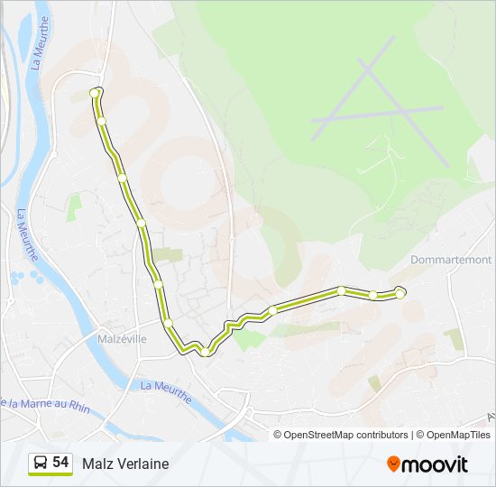 Mapa de 54 de autobús