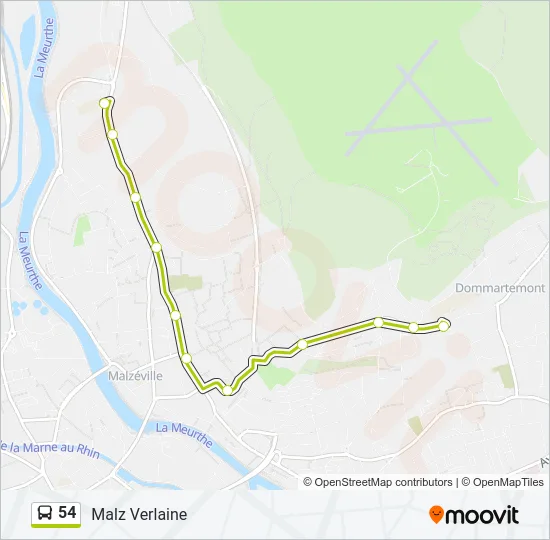 54 Bus Line Map