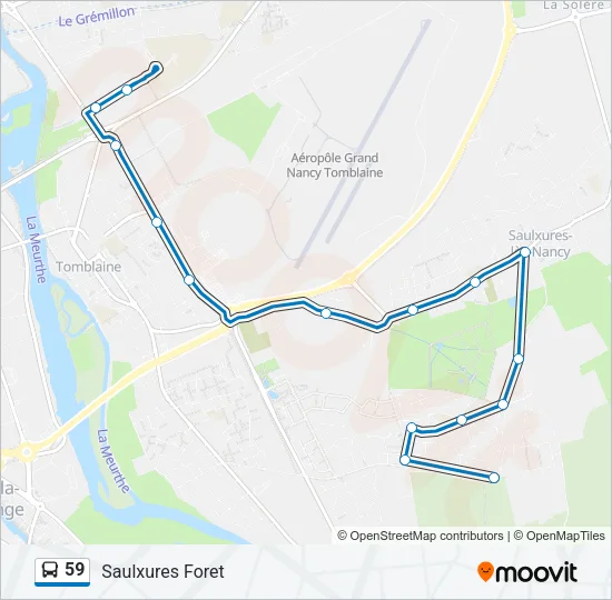 59 Bus Line Map