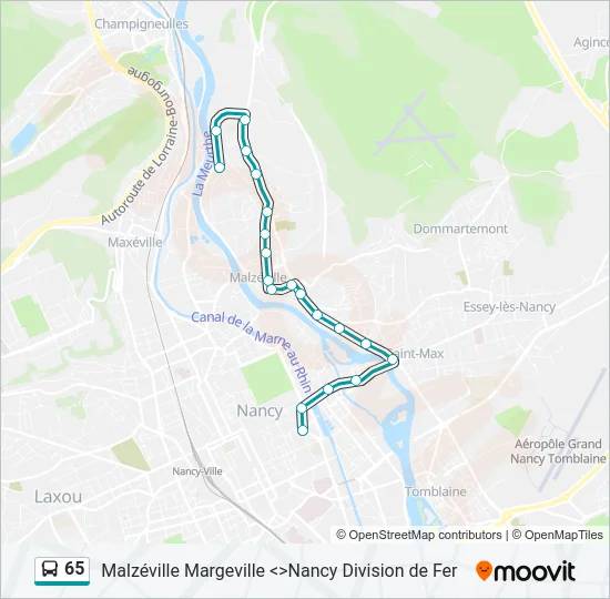 65 Bus Line Map