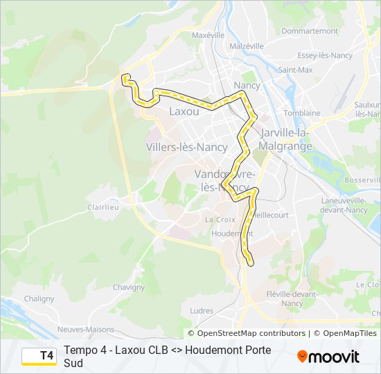 Mapa de T4 de autobús