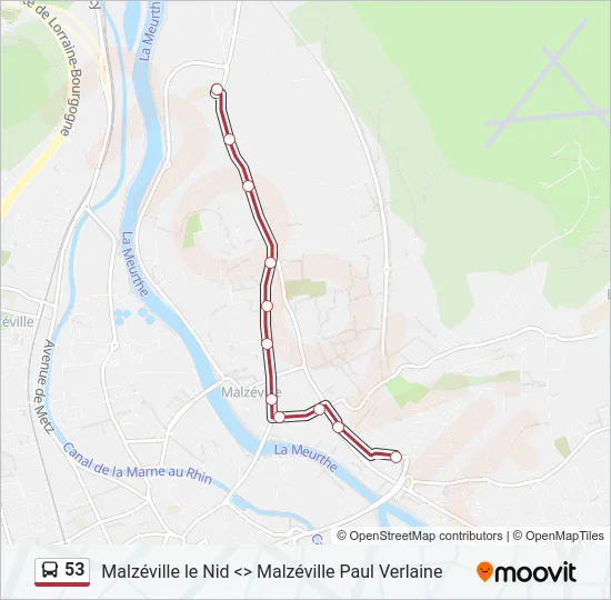 53 Bus Line Map
