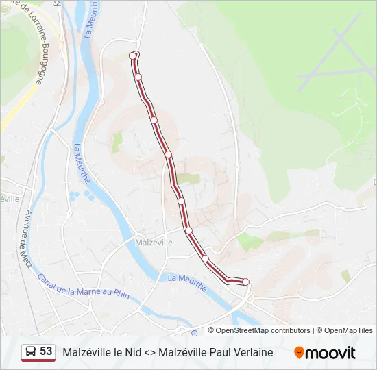 53 Bus Line Map