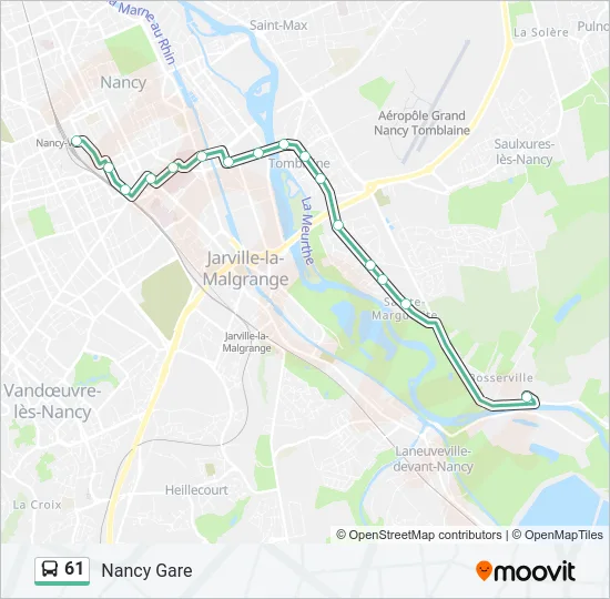 61 Bus Line Map