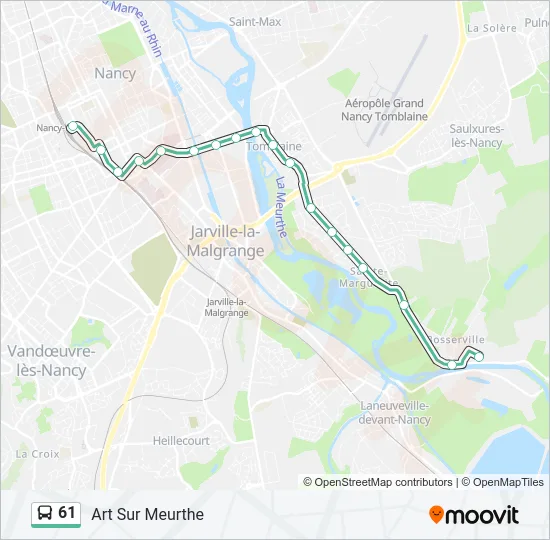 61 Bus Line Map