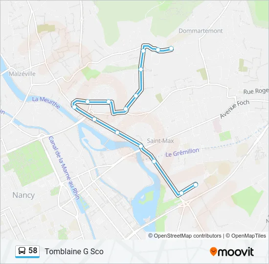 58 Bus Line Map