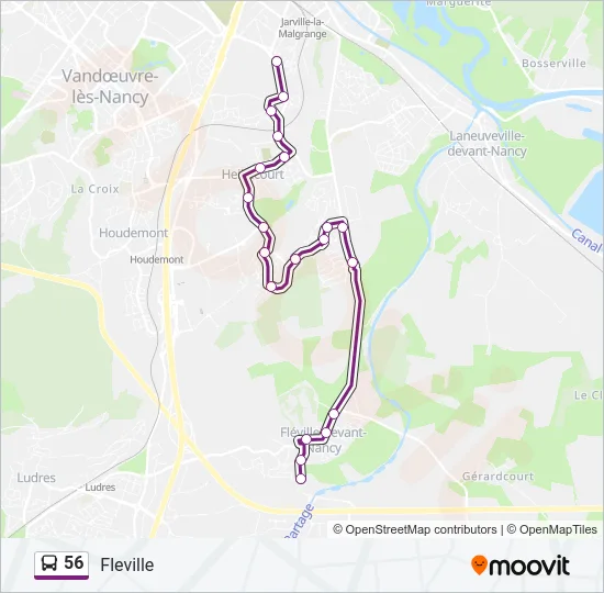 56 Bus Line Map
