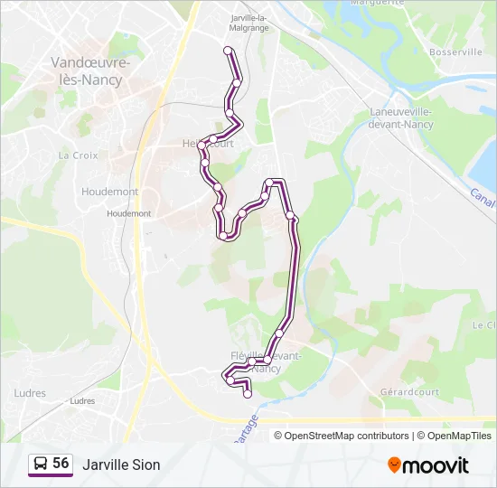 56 Bus Line Map