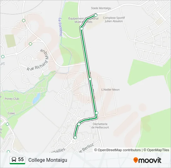 55 Bus Line Map