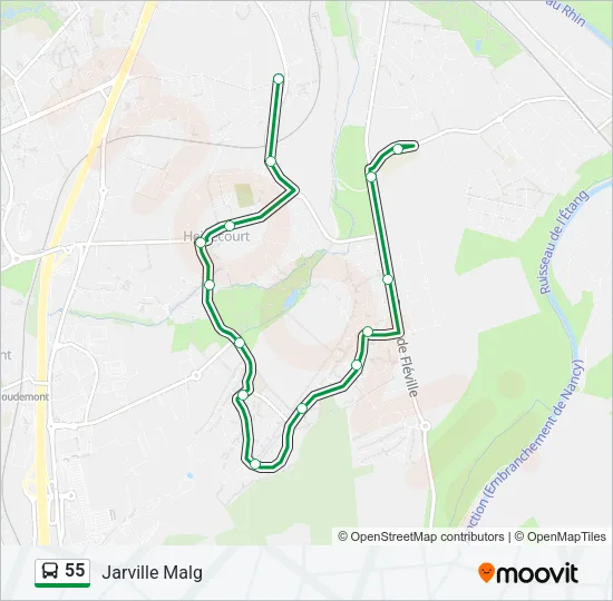 55 Bus Line Map