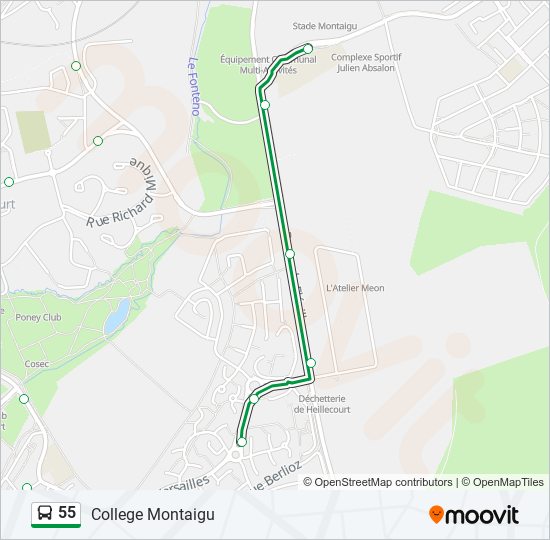 Mapa de 55 de autobús